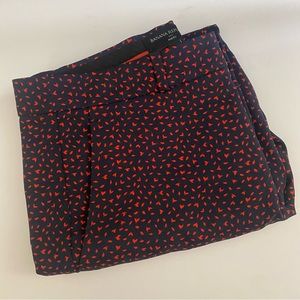Banana Republic Women Avery Pant Size 4 Navy Red Straight Fit Patterned Mid Rise